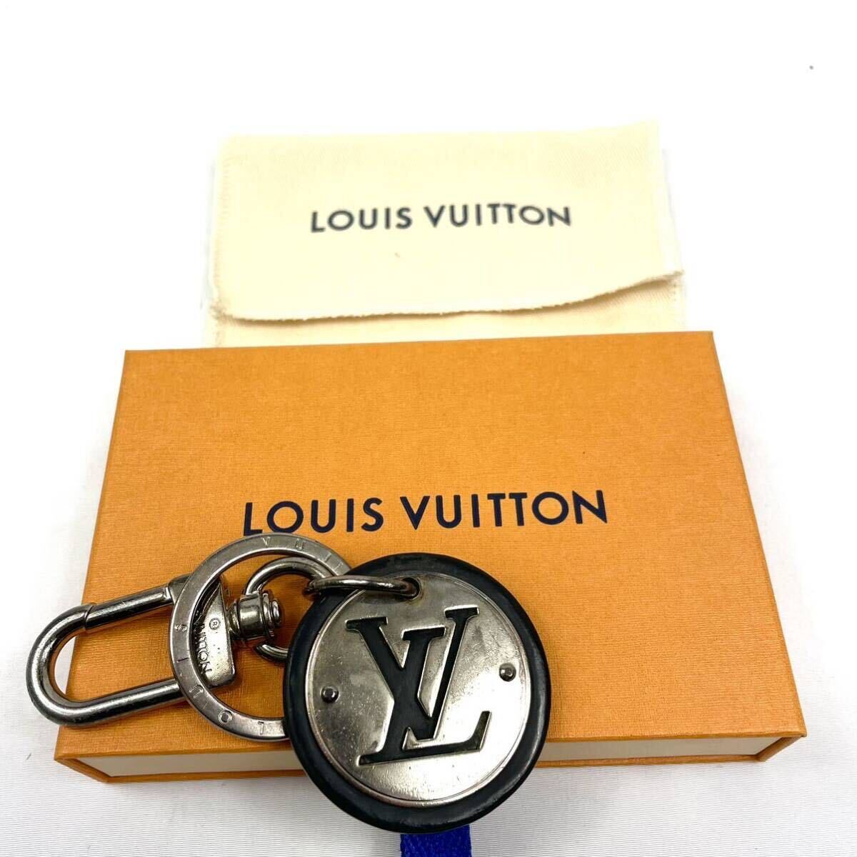 1円 ■美品■ LOUIS VUITTON ルイヴィトン M67362 LVサークル キーホルダー キーリング チャーム メンズ シルバー ブラック 黒 レディース_画像9