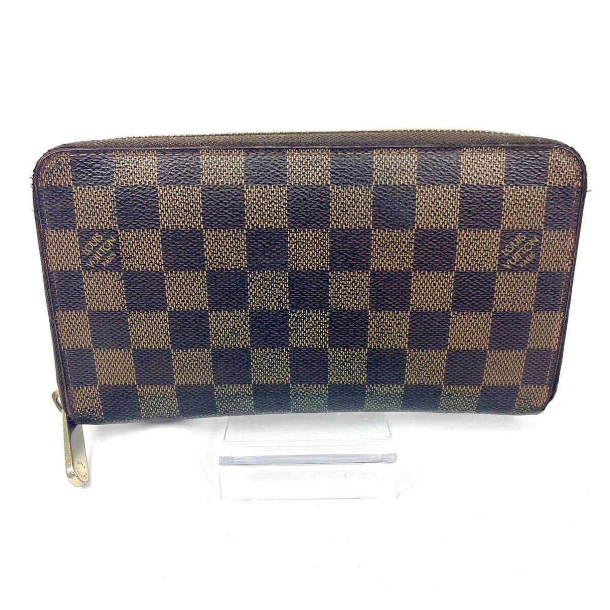 ★良品★LOUIS VUITTON ルイヴィトン ダミエ ジッピーオーガナイザー ラウンドファスナー 長財布 ウォレット N60003 メンズ ブラウン 茶色の画像2