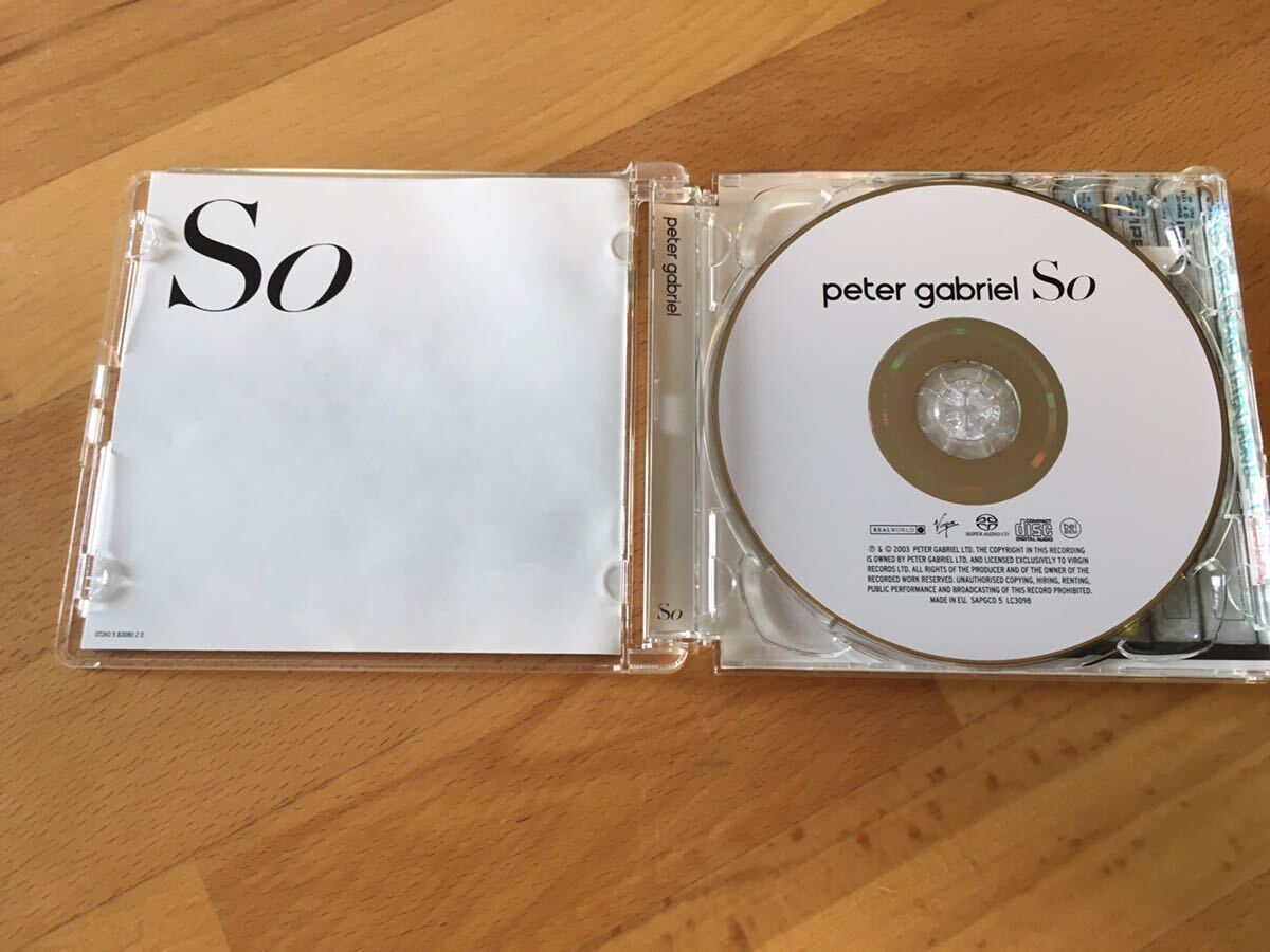 【高音質／廃盤】Peter Gabriel / So(Hybrid SACD)ピーター・ガブリエル (SAPGCD 5)_画像4