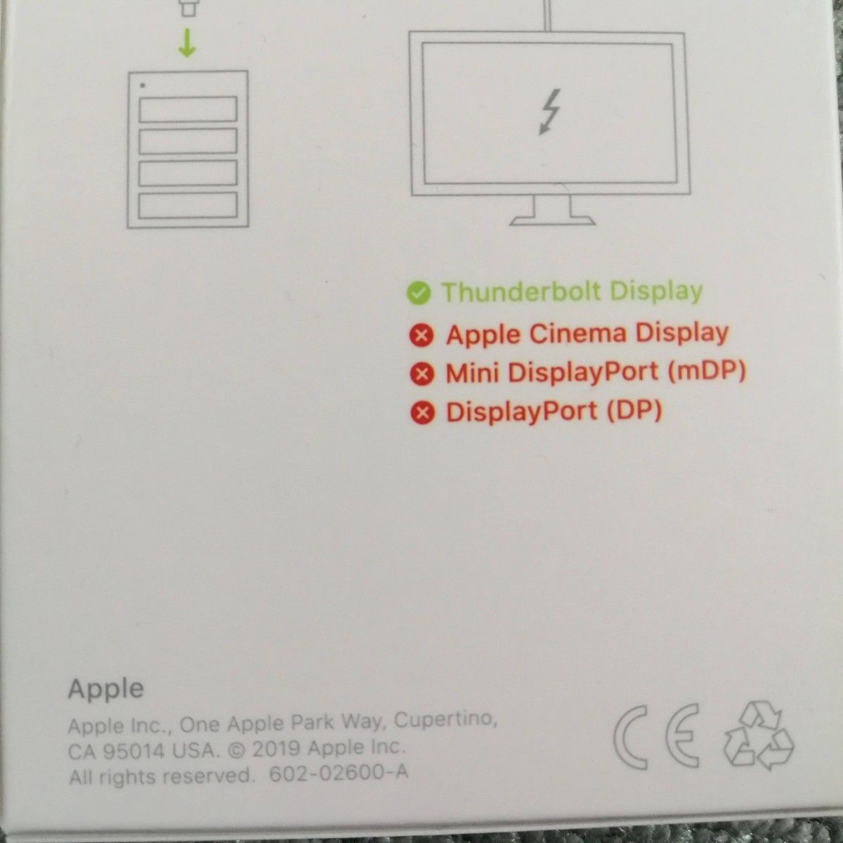 Apple Thunderbolt 3 (USB-C) - Thunderbolt 2アダプタ 未使用品