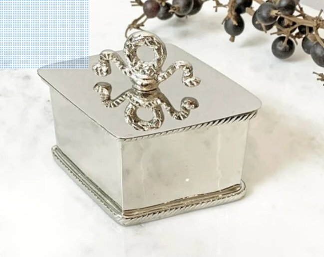 モダンアンティーク調　真鍮でできている　シルバー色　小物入れ　宝石箱_画像1