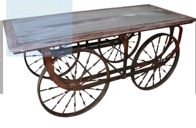  antique style Brown wood Brown iron flower Wagon cart 