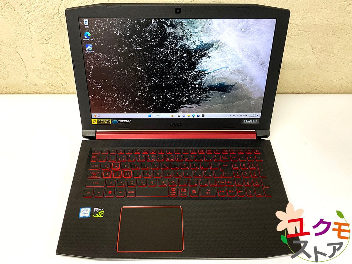 Acer ゲーミングノートパソコン N17C1 SSD128GB ＆ HDD1TB i5-8300H メモリ32GB GTX1050Ti 15.6インチ PC NitroSense PC 動作確認OK!の画像1