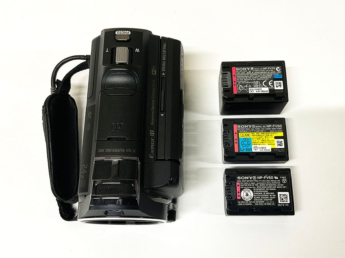 【開始価格1円】SONY ソニー HANDYCAM HDR-PJ800 プロジェクター デジタルビデオカメラ ハンディカム ムービー 予備バッテリー付 動作OK!_充電器欠品しています