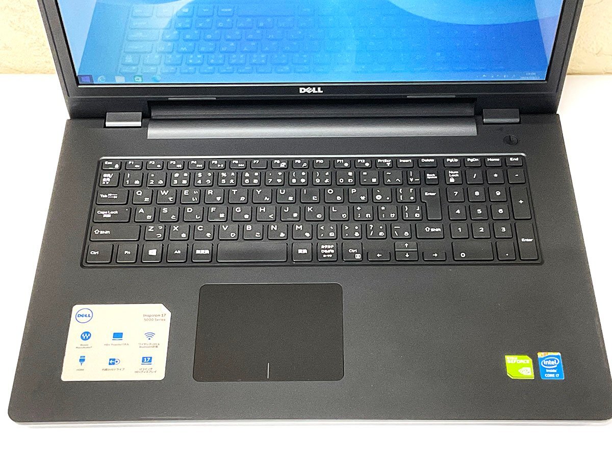 [ beginning price 1 jpy ]DELL Dell Inspiron 5748 P26E laptop PC 17.3 -inch i7-4510U 8GB 1TB NVIDIA GeForce 840M period of use . operation OK!