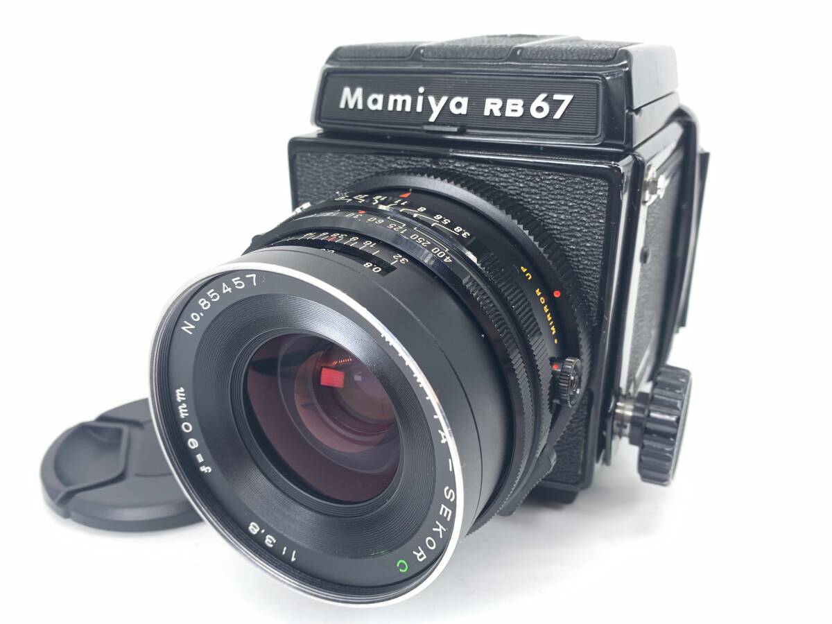 良品 動作確認済 マミヤ Mamiya RB67 Pro ＋ Sekor C 90mm f/3.8レンズ シャッター切れ 変速 絞り羽根OK カビ クモリ無し 蛇腹光漏れ無し_画像1