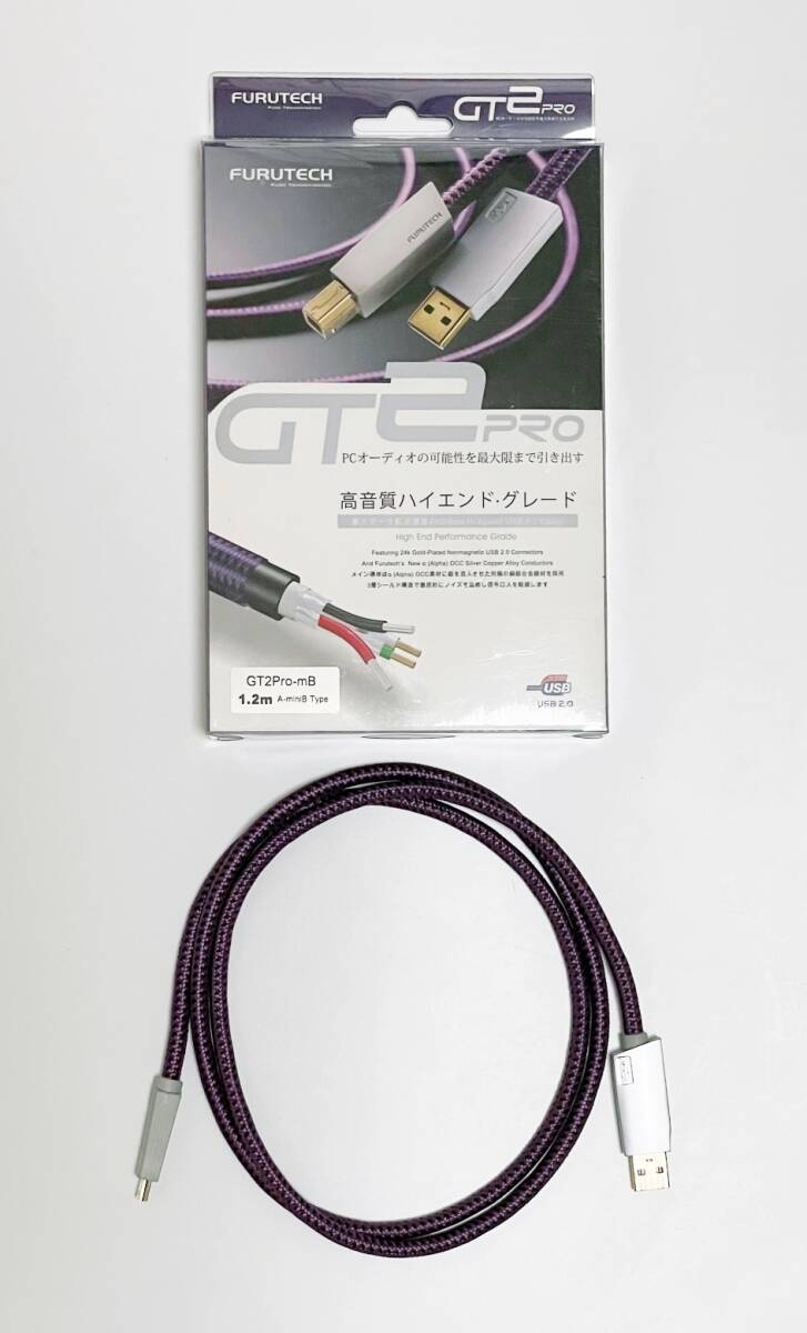 【美品】FURUTECH GT2Pro-mB 高音質ハイエンドオーディオ用USBケーブル 1.2m ?⇔miniB Type カーオーディオ DSP HELIX DAP