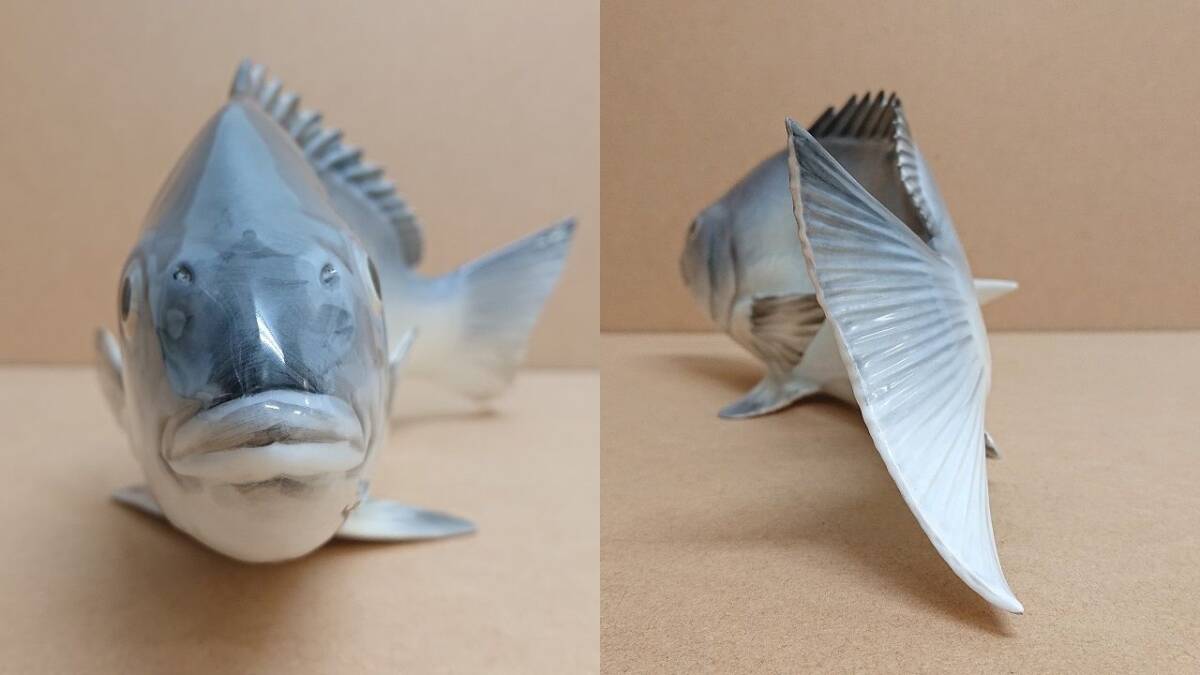 N-114 Noritake Studio Collection ノリタケ スタジオコレクション 魚 黒鯛 クロダイ チヌ フィギュリン 置物 fish figurine ヴィンテージ _画像4