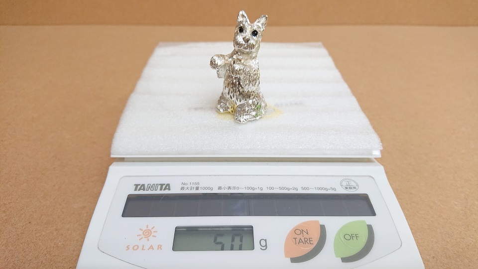 N-88 CHRISTOFLE クリストフル スコティッシュテリア フィギュリン フランス Dog scottish terrier silver figurine FRANCE 犬 置物_画像10