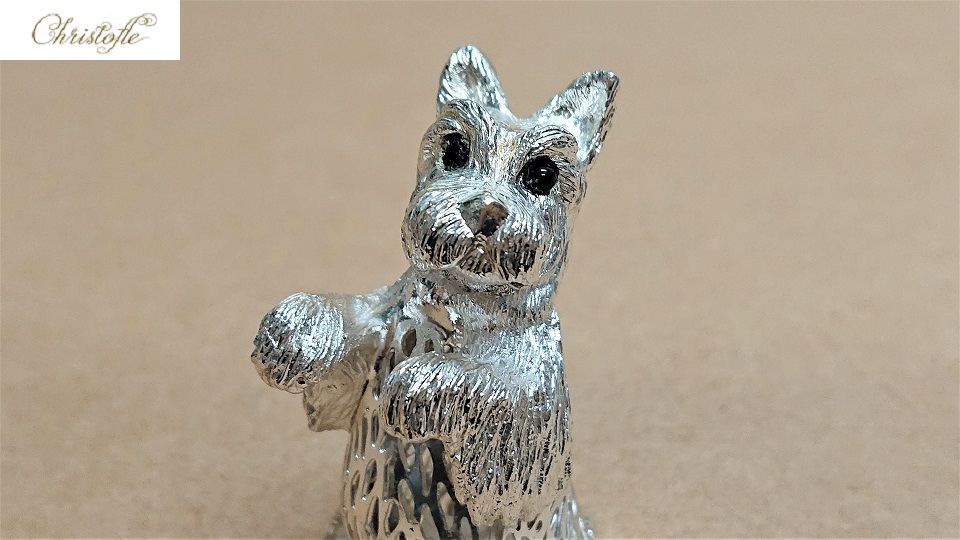 N-88 CHRISTOFLE クリストフル スコティッシュテリア フィギュリン フランス Dog scottish terrier silver figurine FRANCE 犬 置物_画像1