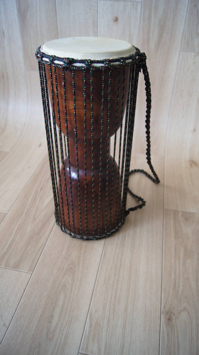 トーキングドラム / アフリカ 打楽器 民族楽器　高さ40cm
