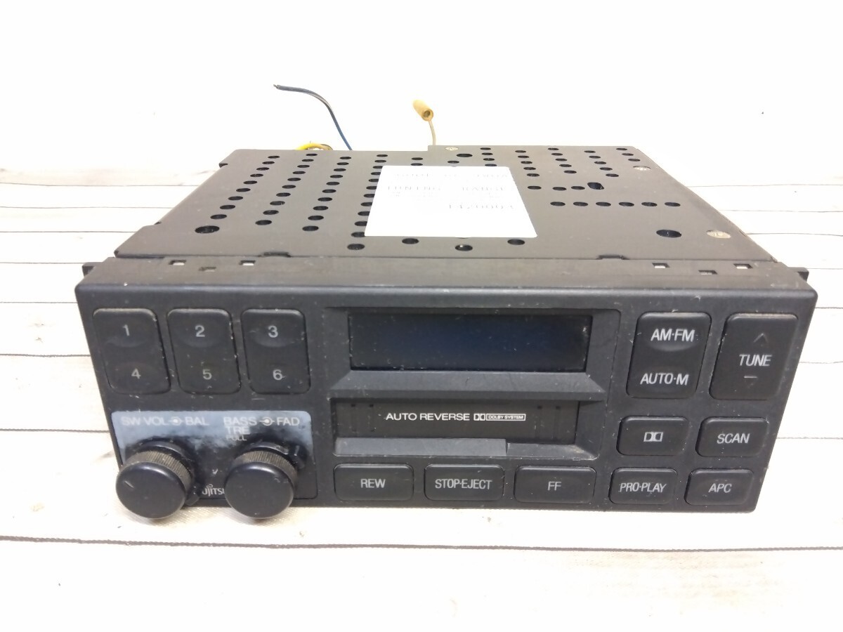 342# old car removed Fujitsu ton CE-8533TY3 Car Audio tape deck operation not yet verification Junk 