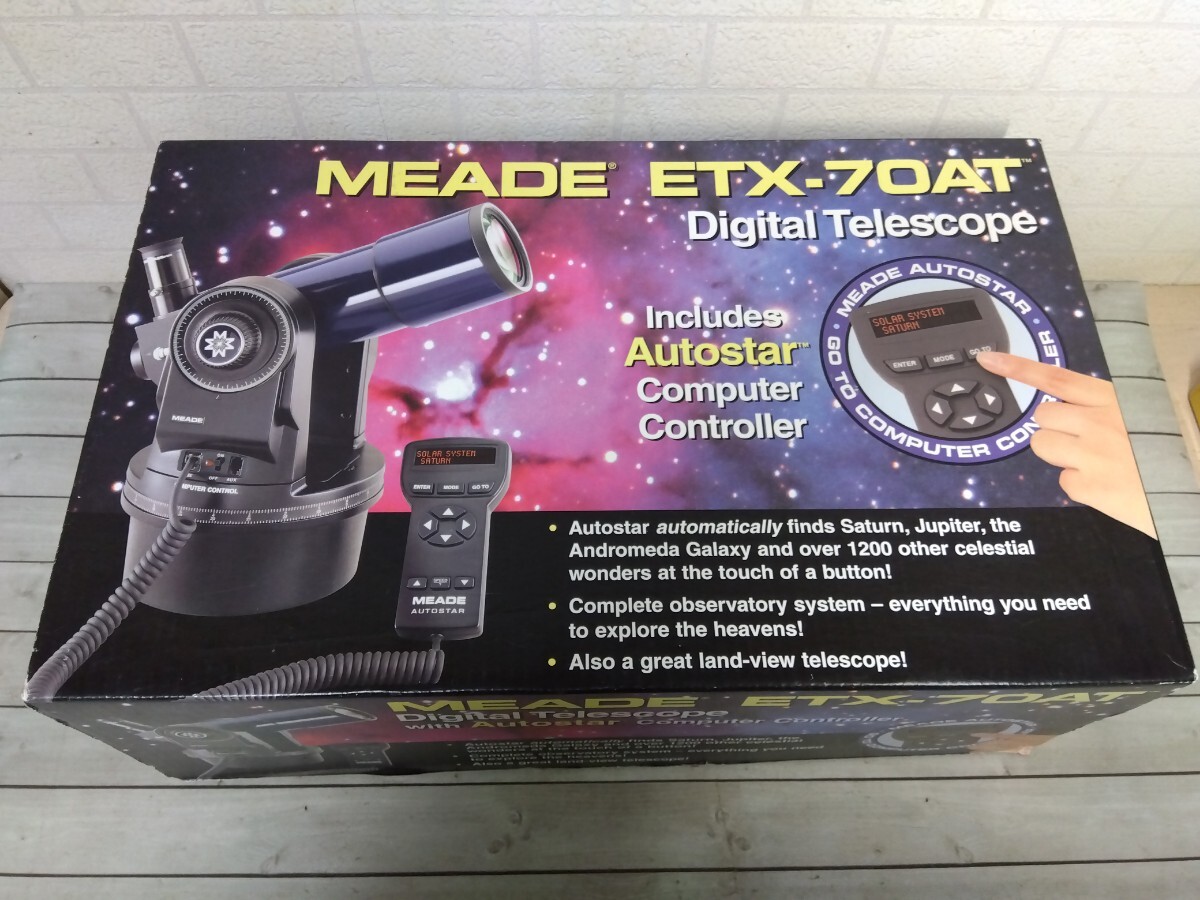 380■MEADE ミード ETX-70AT オートスター 自動導入 天体望遠鏡　通電確認のみ　欠損ありジャンク現状品_画像1