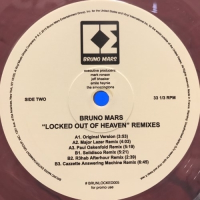 【HMV渋谷】BRUNO MARS/LOCKED OUT OF HEAVEN(REMIXES)(BRUNLOCKED005)_画像1