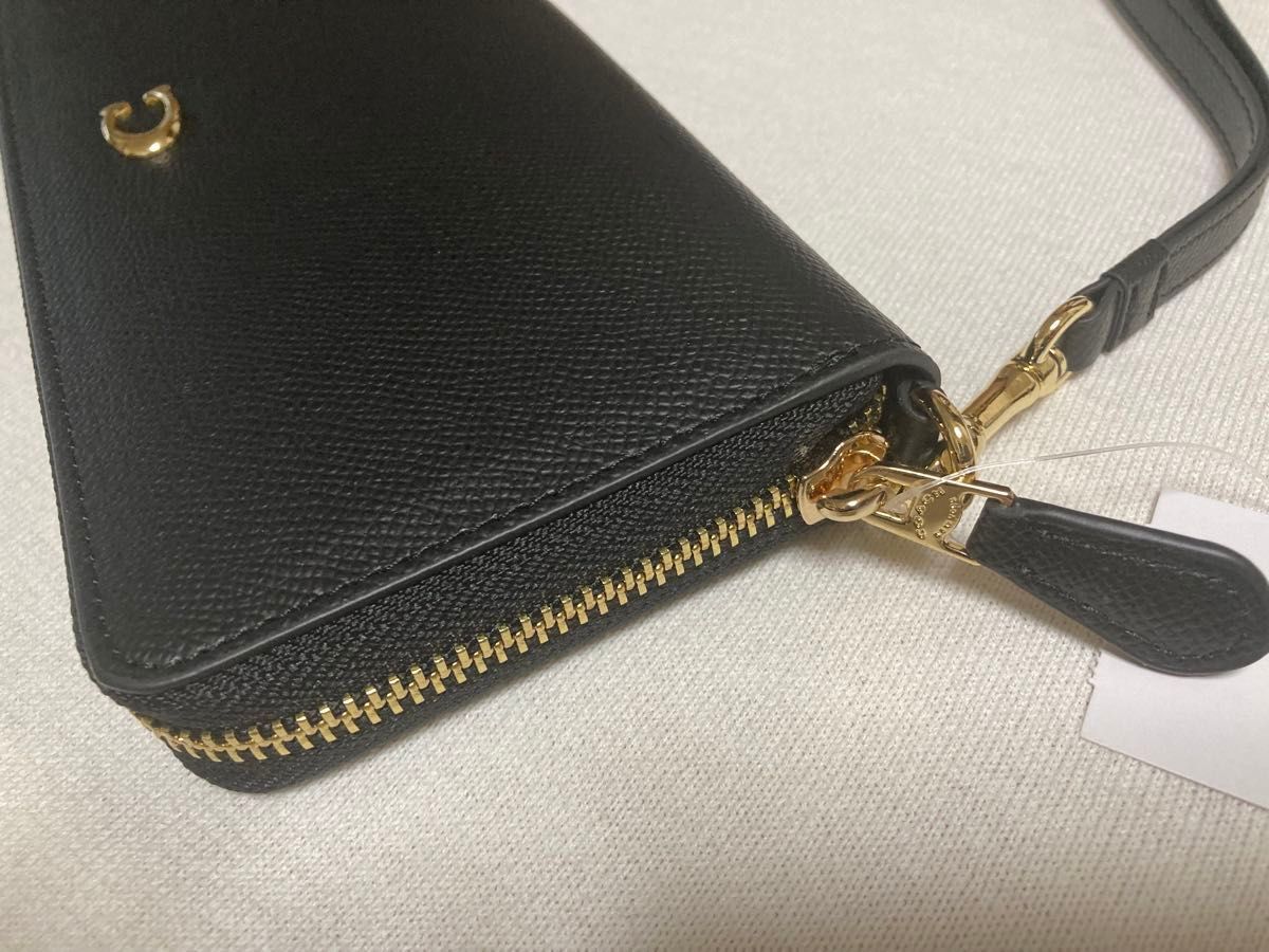 新品 COACH 長財布 メンズ　レディース　Cロゴ　ゴールド