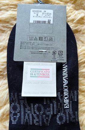 【新品・タグ付】EMPORIO ARMANIエンポリオアルマーニ イーグル刺繍・ロゴ入りアンクルソックス 25～27㎝  スーピマ綿の画像6