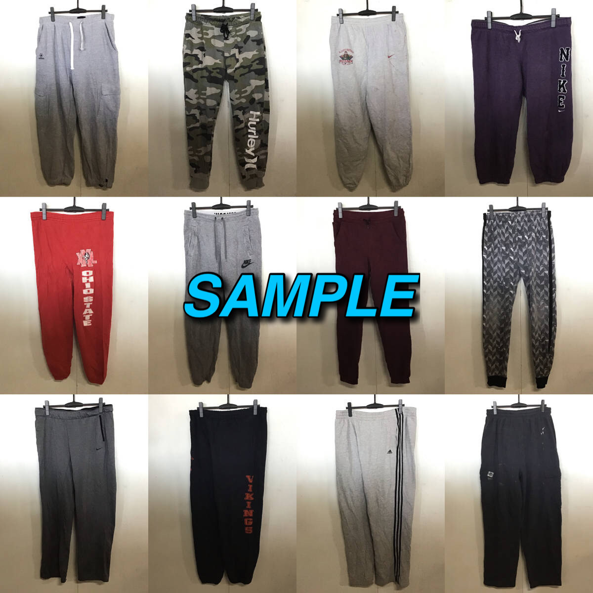 【T334】★1円スタート★ アメリカ古着卸オススメSWEAT PANTS大量50kgベール目玉商品 デザイン豊富 ブランド有り 大量仕入れ_画像2