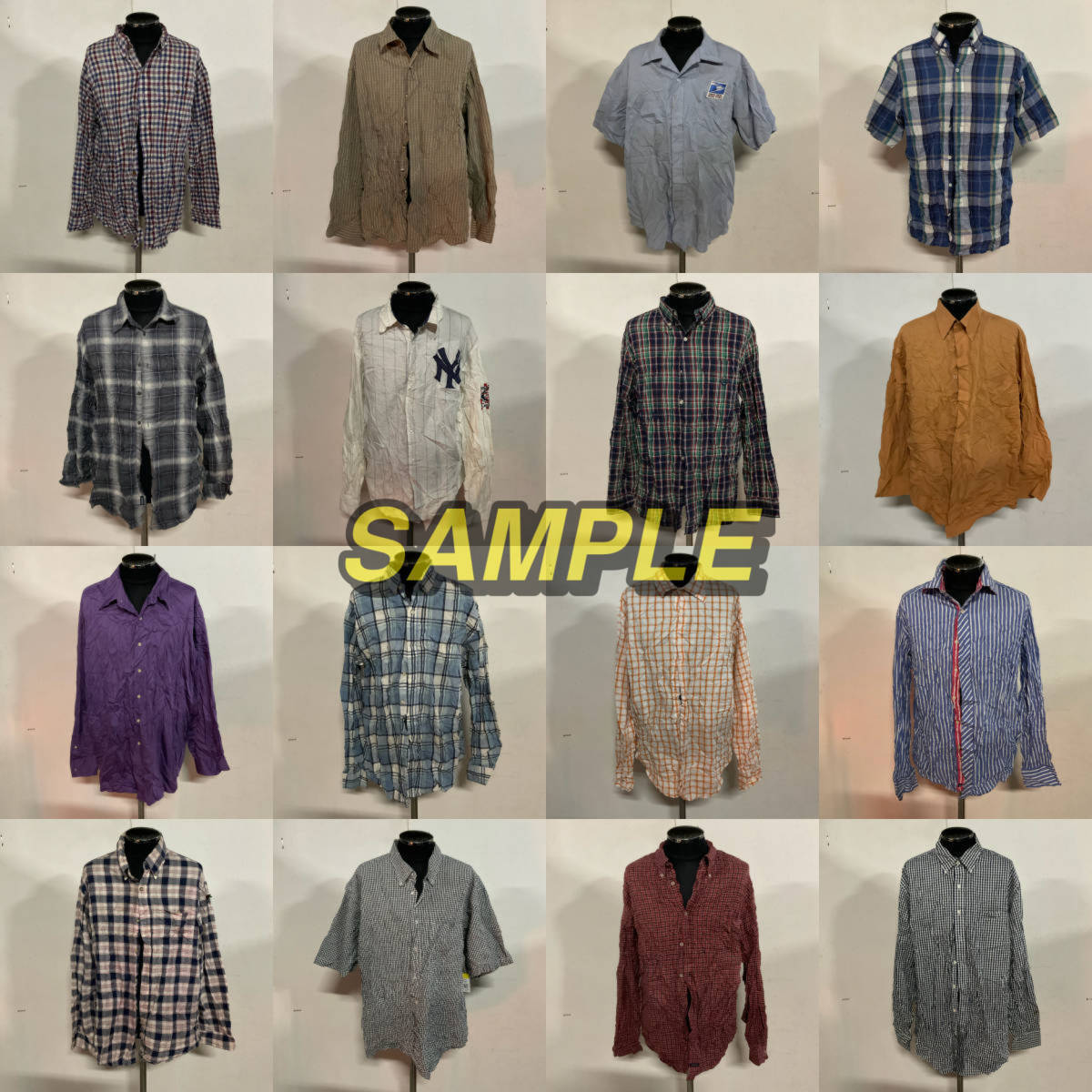 【T413】★SALE特価★ アメリカ古着卸オススメALL MEN'S SHIRT 大量 50kgベール目玉商品 カラバリデザイン豊富S/S L/S ブランド有り 仕入れ_画像6