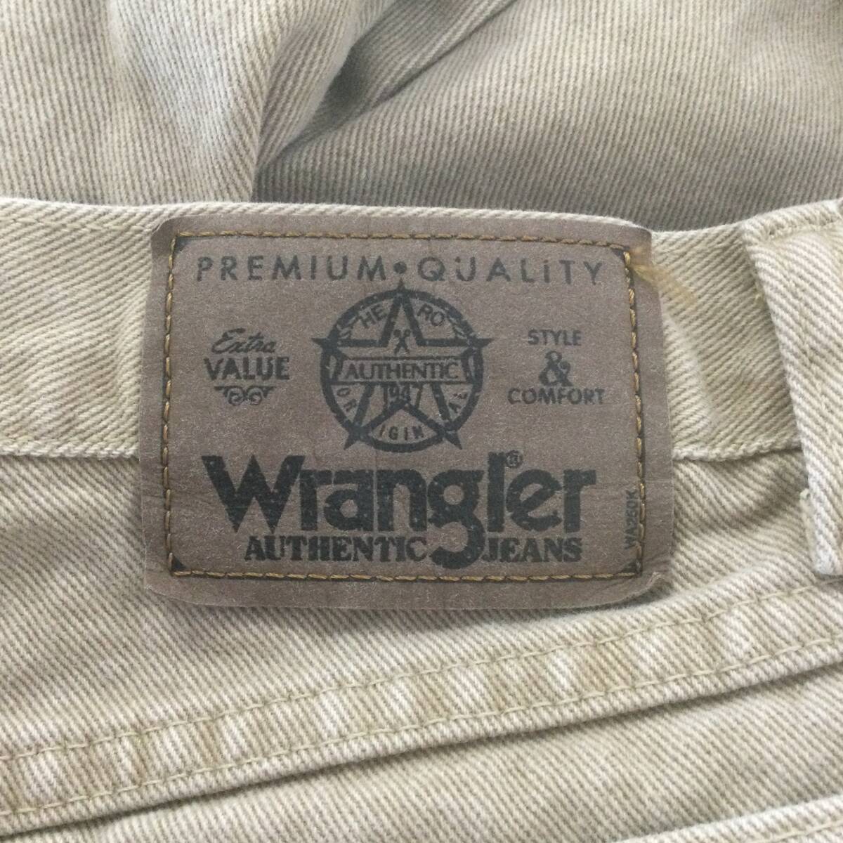 【N240】Wrangler ラングラー デニム ジーンズ パンツ W32 ベージュ 米国製 USA製 アメカジ アメリカ古着 古着 古着卸の画像8