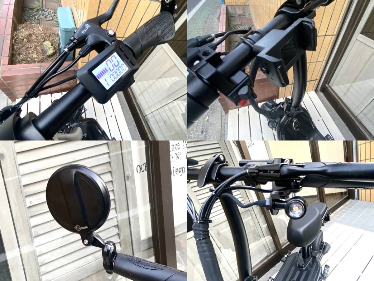 【限定モデル】公道走行可能 原付２種 電動バイク e-tAMO TANDEM デュアルモーター仕様 タンデム可能 チョイ乗りに最適！電動キックボード_親指スロットル仕様、スマホホルダー付き