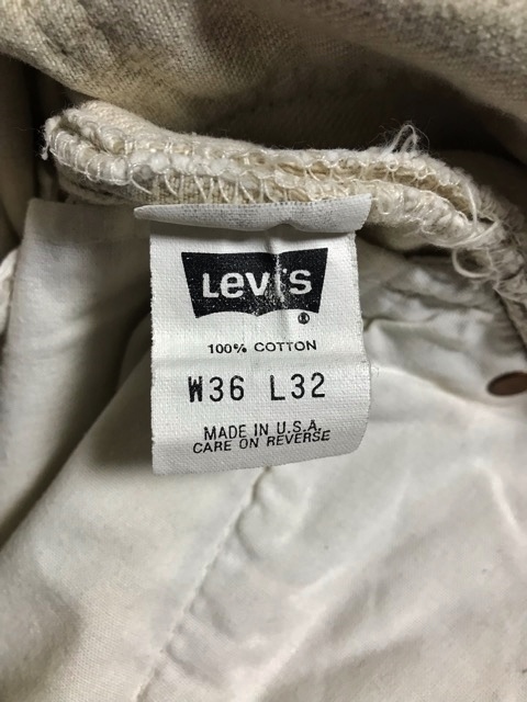 希少 1993年 USA製 アメリカ製 Levi's リーバイス 501 36インチ ベージュ 生成 デニム ジーンズ denim ビンテージ levis_画像2