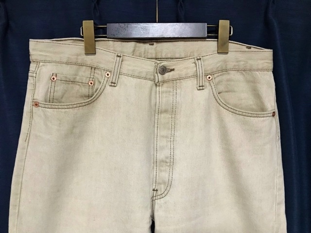 希少 1993年 USA製 アメリカ製 Levi's リーバイス 501 36インチ ベージュ 生成 デニム ジーンズ denim ビンテージ levis_画像7