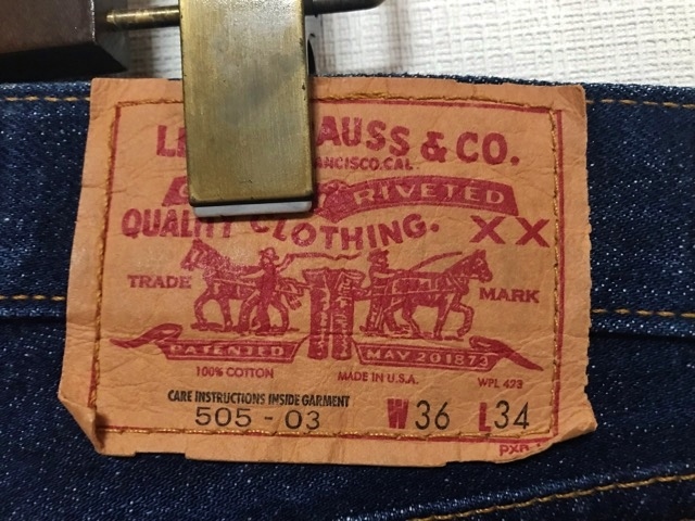 希少 1990年 USA製 アメリカ製 Levi's リーバイス 505 36インチ リジット ネイビー NAVY デニム ジーンズ denim 501XX 501 ビンテージ_画像2