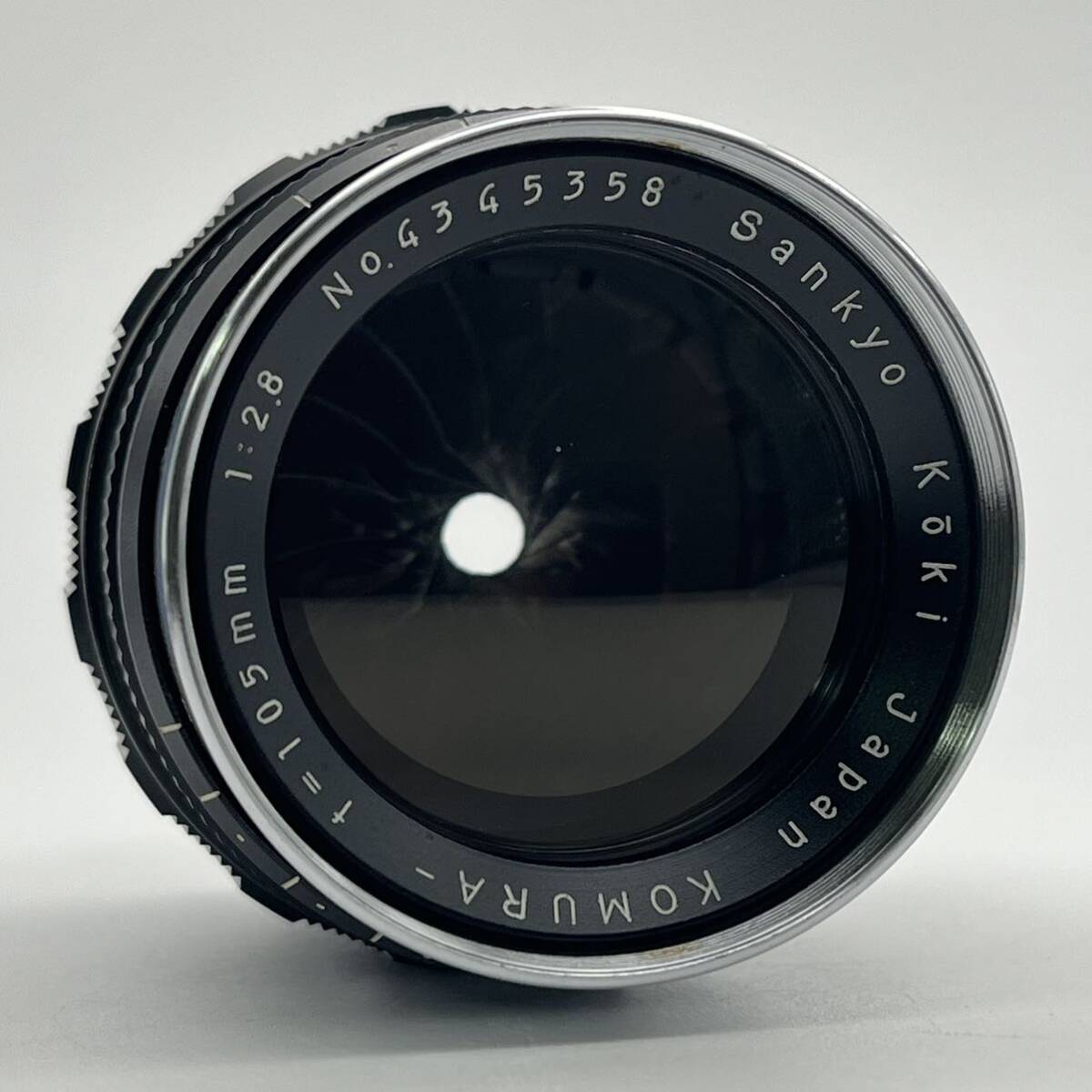 希少 KOMURA- 105mm f2.8 コムラー Sankyo Koki Japan 三協光機 Nikon ニコン Sマウント 革ケース ビューファインダー付_画像7