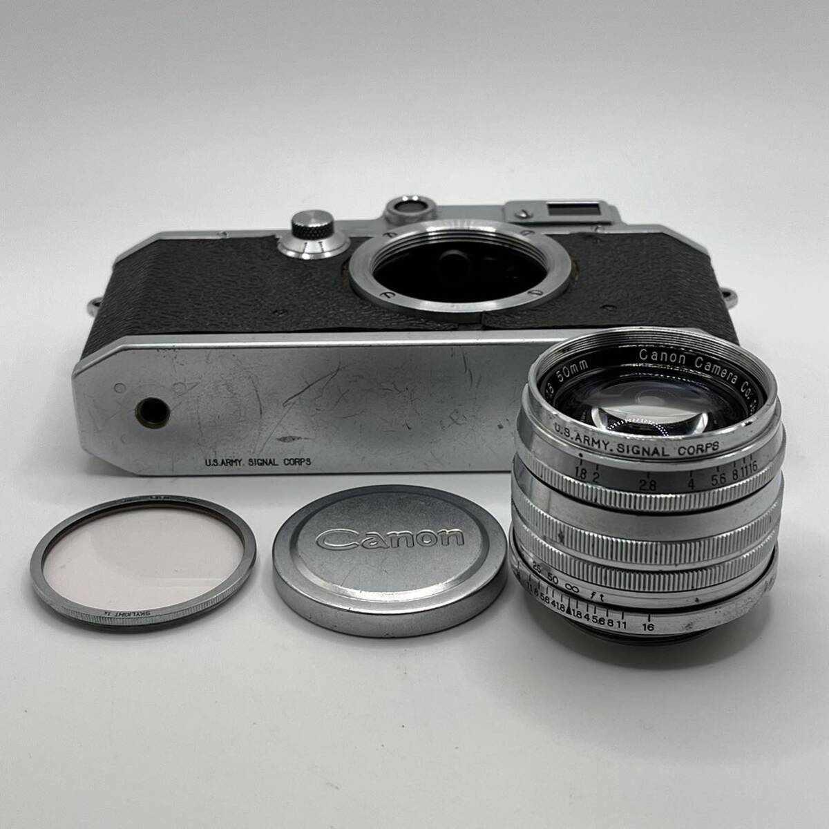 希少 「U.S. ARMY. SIGNAL CORPS」刻印 Canon ⅢA キヤノン 3A型 SERENAR 50mm f1.8 セレナー Leica ライカ Lマウント_画像1
