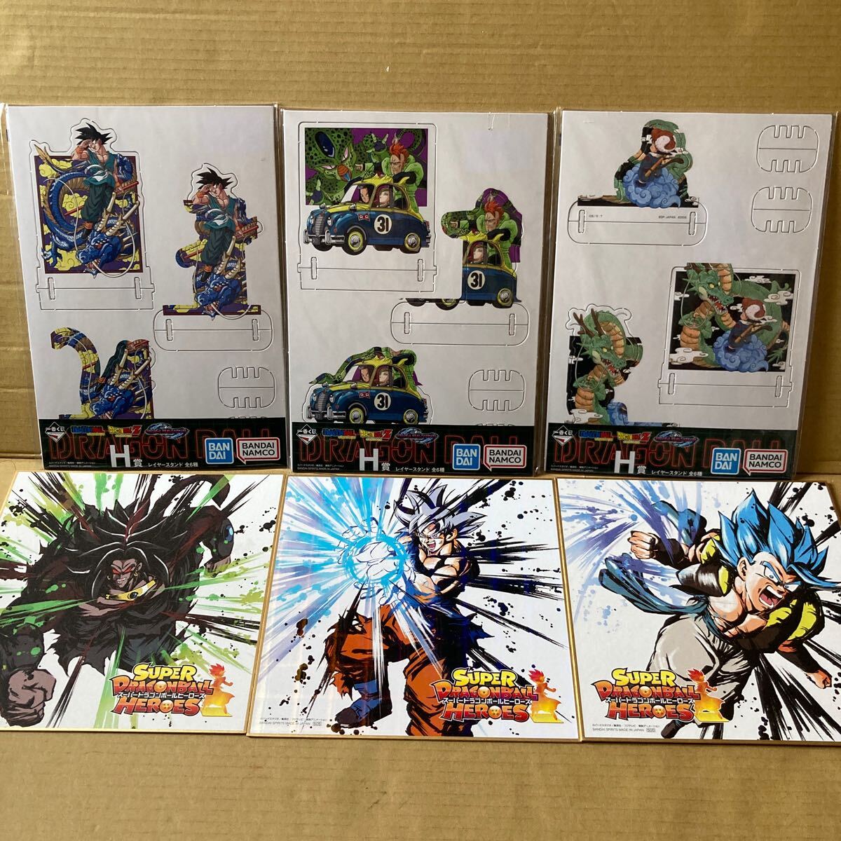 一番くじ　SUPER DRAGONBALL HEROES 色紙 3枚　ドラゴンボールZ レイヤーズスタンド3種_画像1