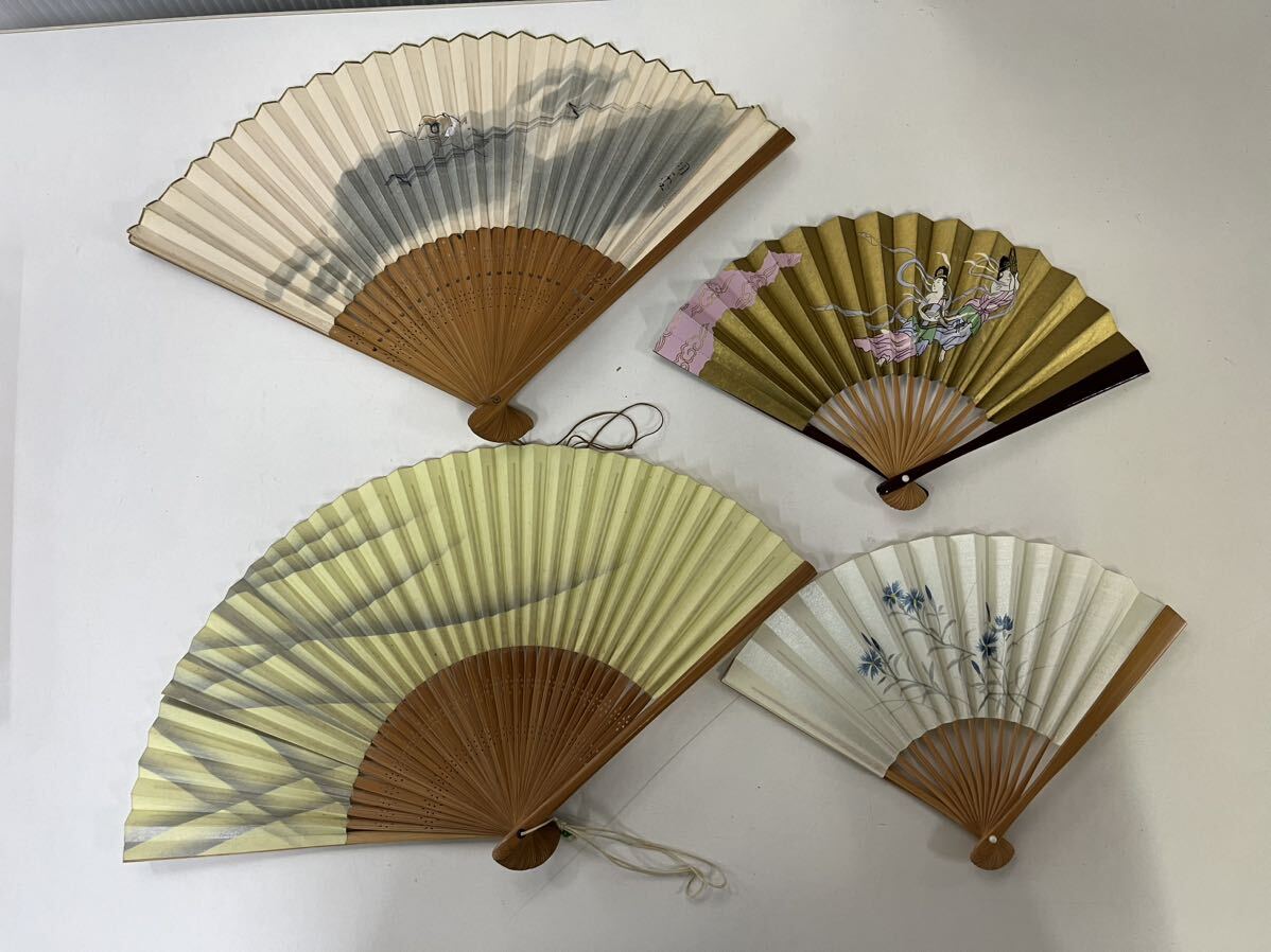  fan ... set sale 27ps.@ unused goods contains fashion accessories kimono small articles Japan dancing ...