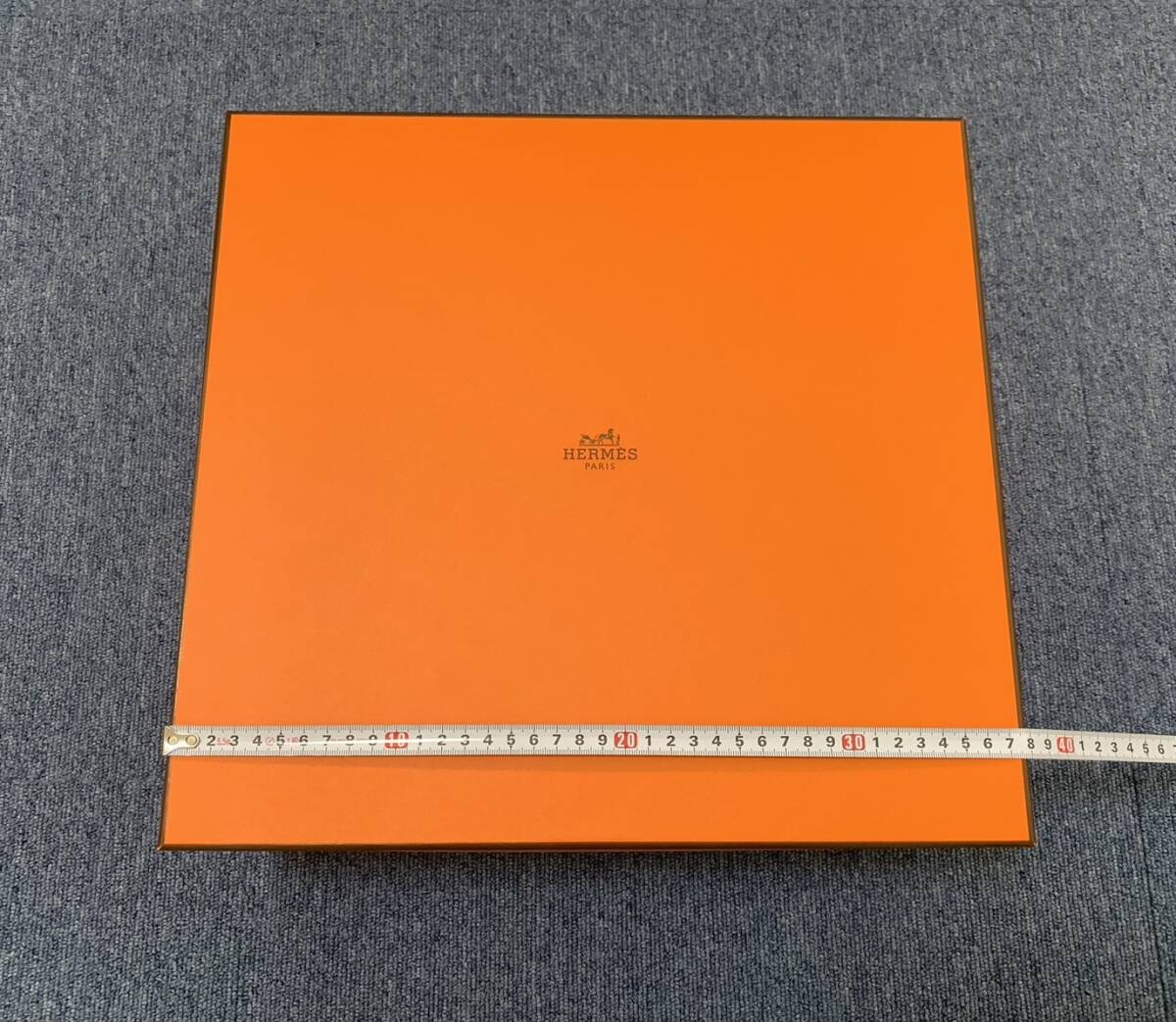 【美品】HERMES エルメス 空箱 空き箱 ショッパー オレンジ ボックス 36×37.5×15.5cm_画像5
