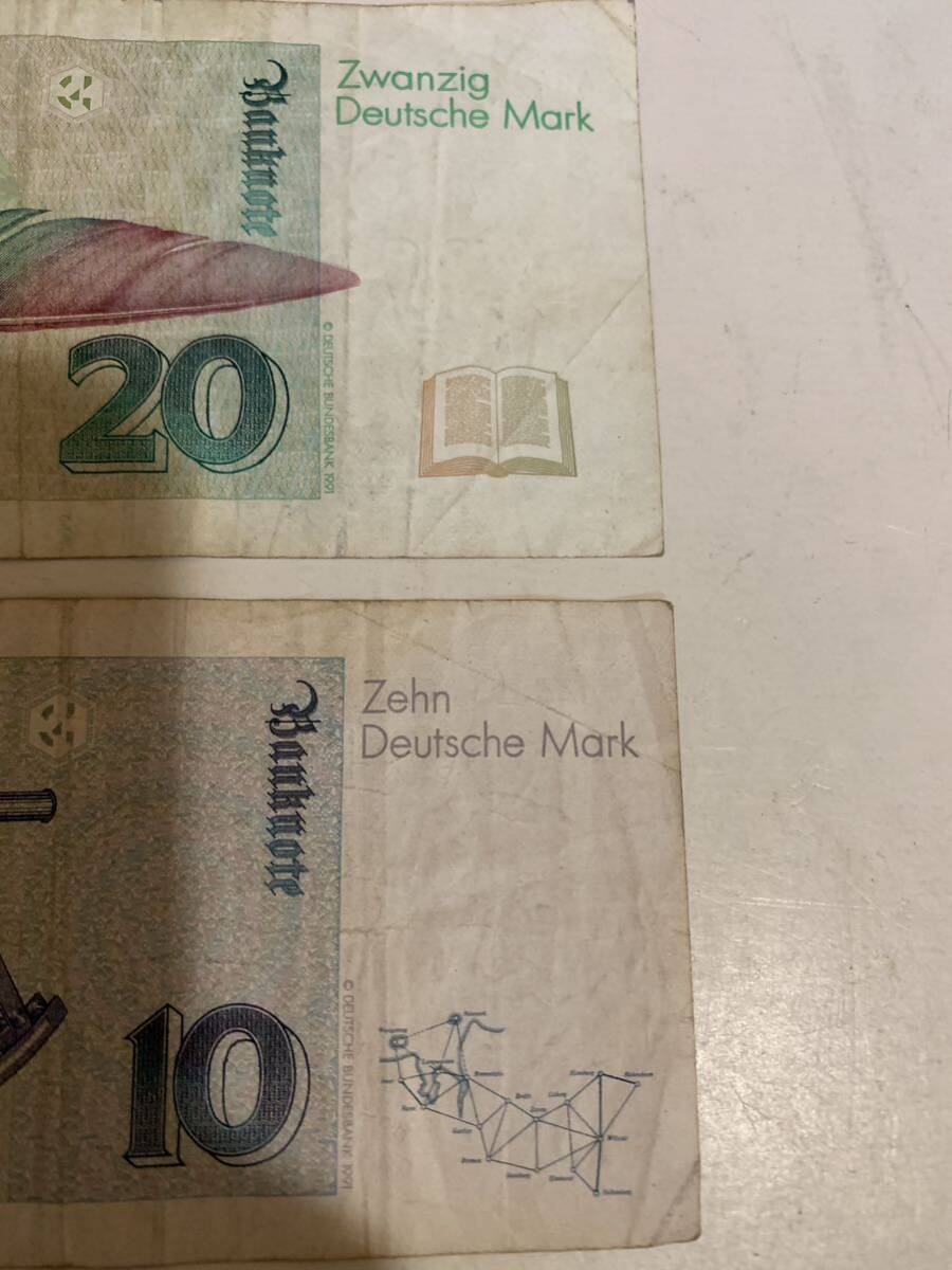 ドイツ 20 10 マルク紙幣 外国紙幣 ヨーロッパ World Money _画像4