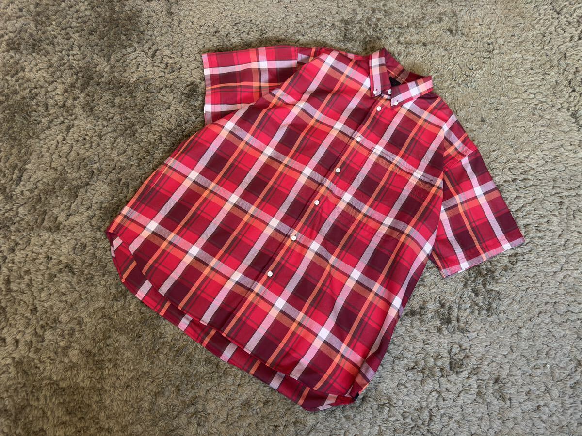 [美品] DAIWA PIER39 Tech Flannel BD SS RED / ショートスリーブ シャツ チェック レッド 赤 ダイワピア_画像2