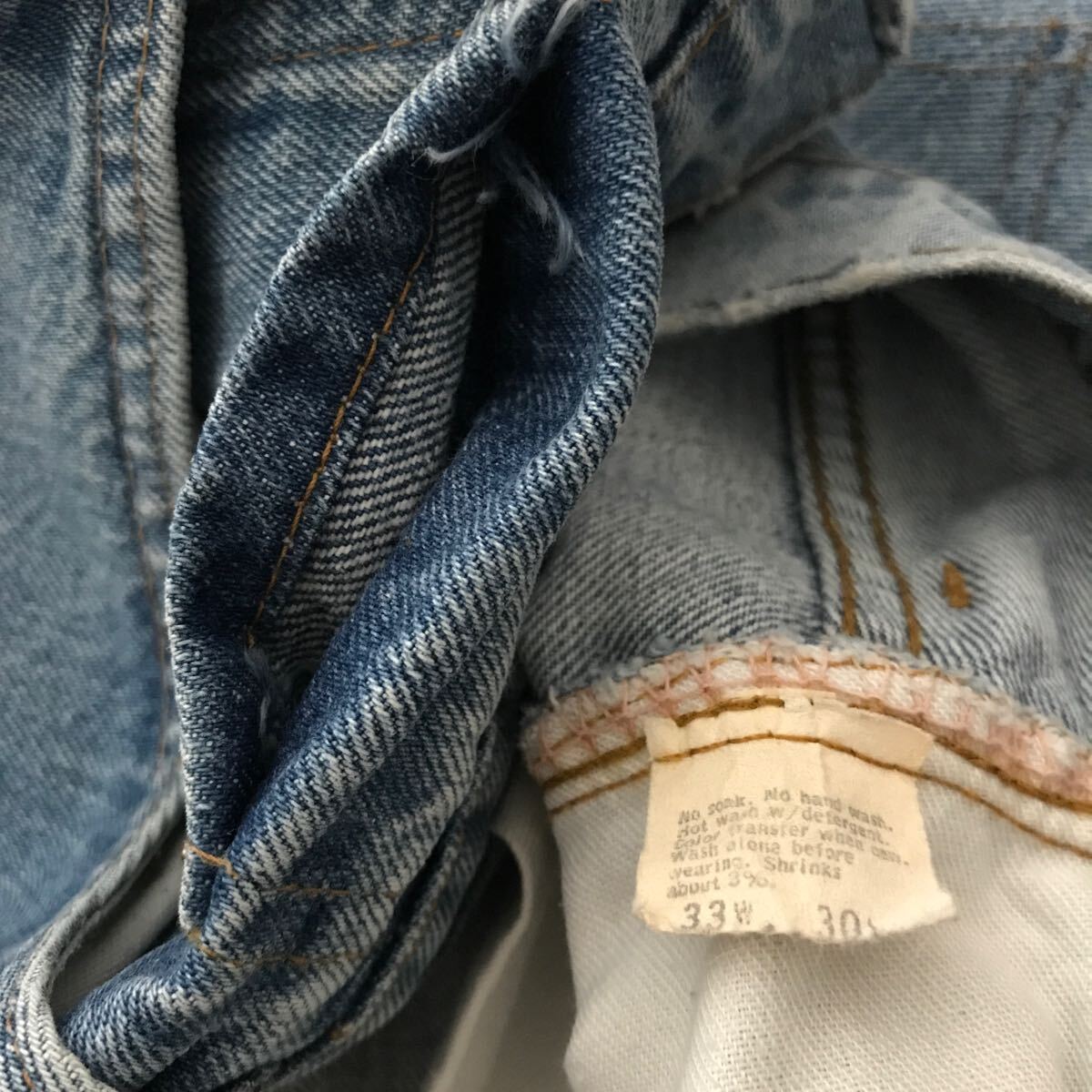 82年 USA製 Levi's リーバイス 505-0217 ビンテージ デニムパンツ W33 L30 刻印650 42TALON 内股シングル 黒カンヌキ 66後期 80s 70s 501_画像6