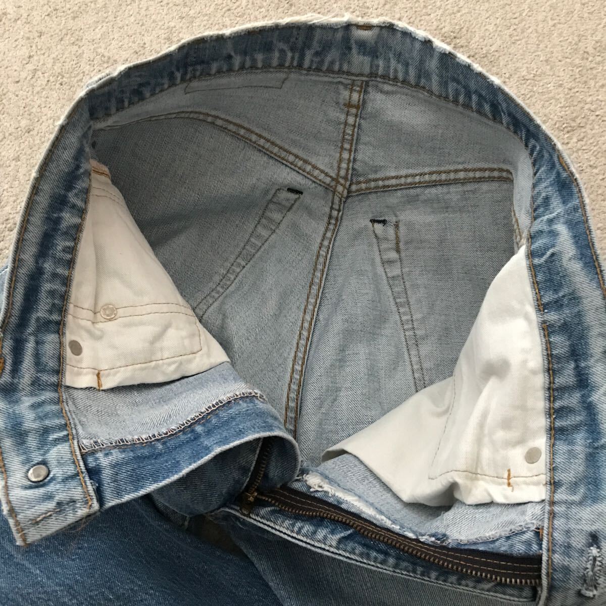 82年 USA製 Levi's リーバイス 505-0217 ビンテージ デニムパンツ W33 L30 刻印650 42TALON 内股シングル 黒カンヌキ 66後期 80s 70s 501_画像4