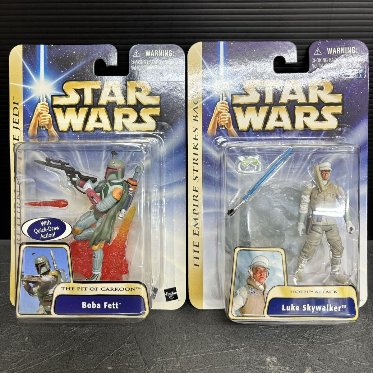 2体 HASBRO STAR WARS RETURN OF THE JEDI /THE EMPIRE STRIKES BACK スターウォーズ フィギュア ルーク ボバ フェット 海外版 figureの画像1