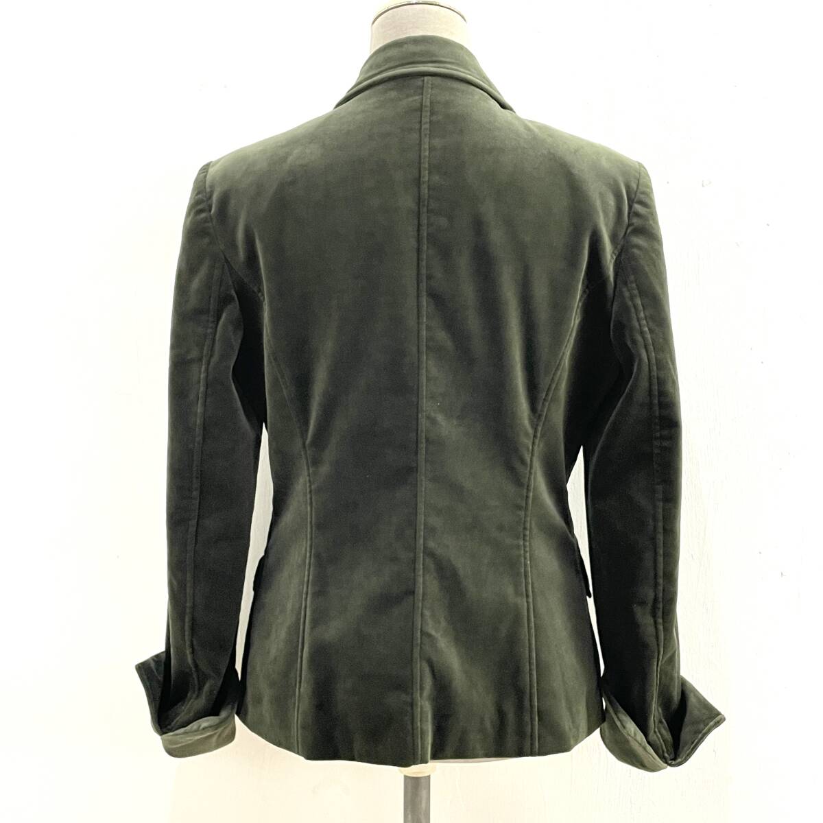 *Paul Stuart paul (pole) Stuart velour 1B tailored jacket velour jacket green group size 8 old clothes [ uniform carriage / including in a package possibility ]H