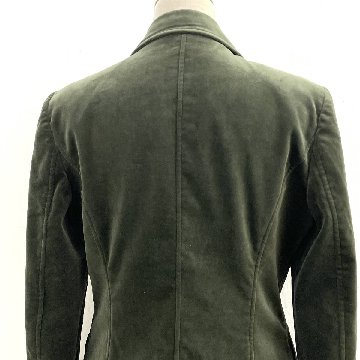 *Paul Stuart paul (pole) Stuart velour 1B tailored jacket velour jacket green group size 8 old clothes [ uniform carriage / including in a package possibility ]H