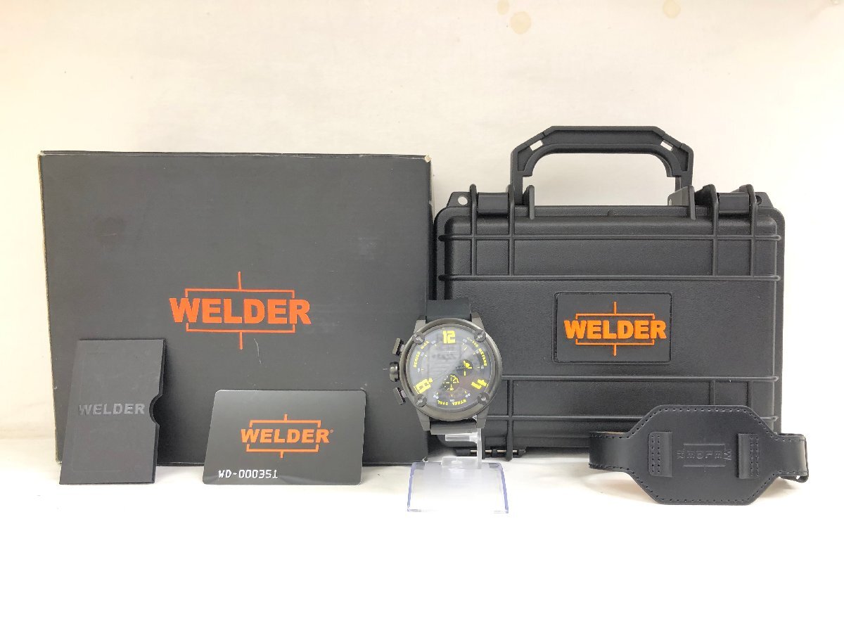送料無料 電池交換済み WELDER K-28 ウェルダー 7104 ブラック×イエロー 腕時計 クォーツ QZ ラバーベルト メンズ_画像1