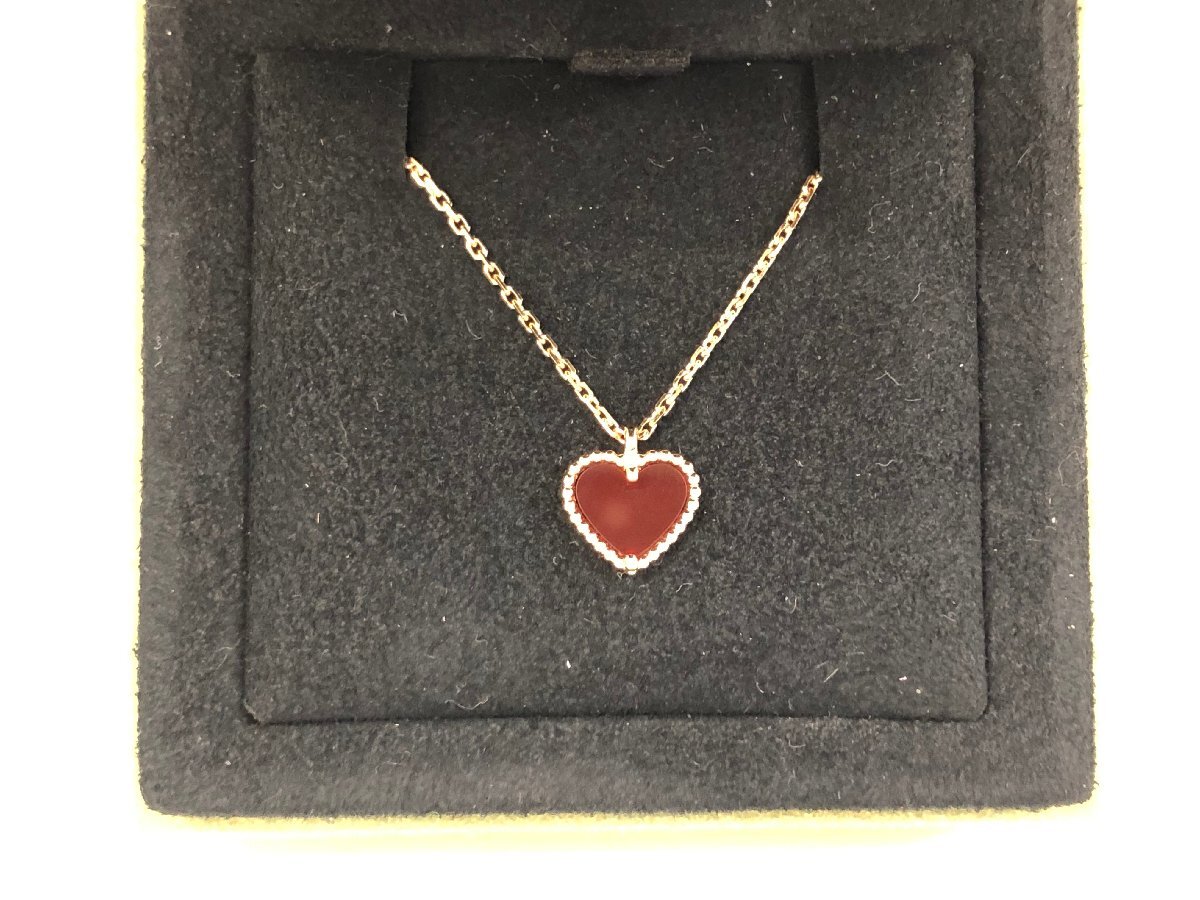 送料無料 新品仕上げ済み ヴァンクリーフ&アーペル VanCleef & Arpels ネックレス スウィートアルハンブラ ハート K18PG 750 カーネリアン
