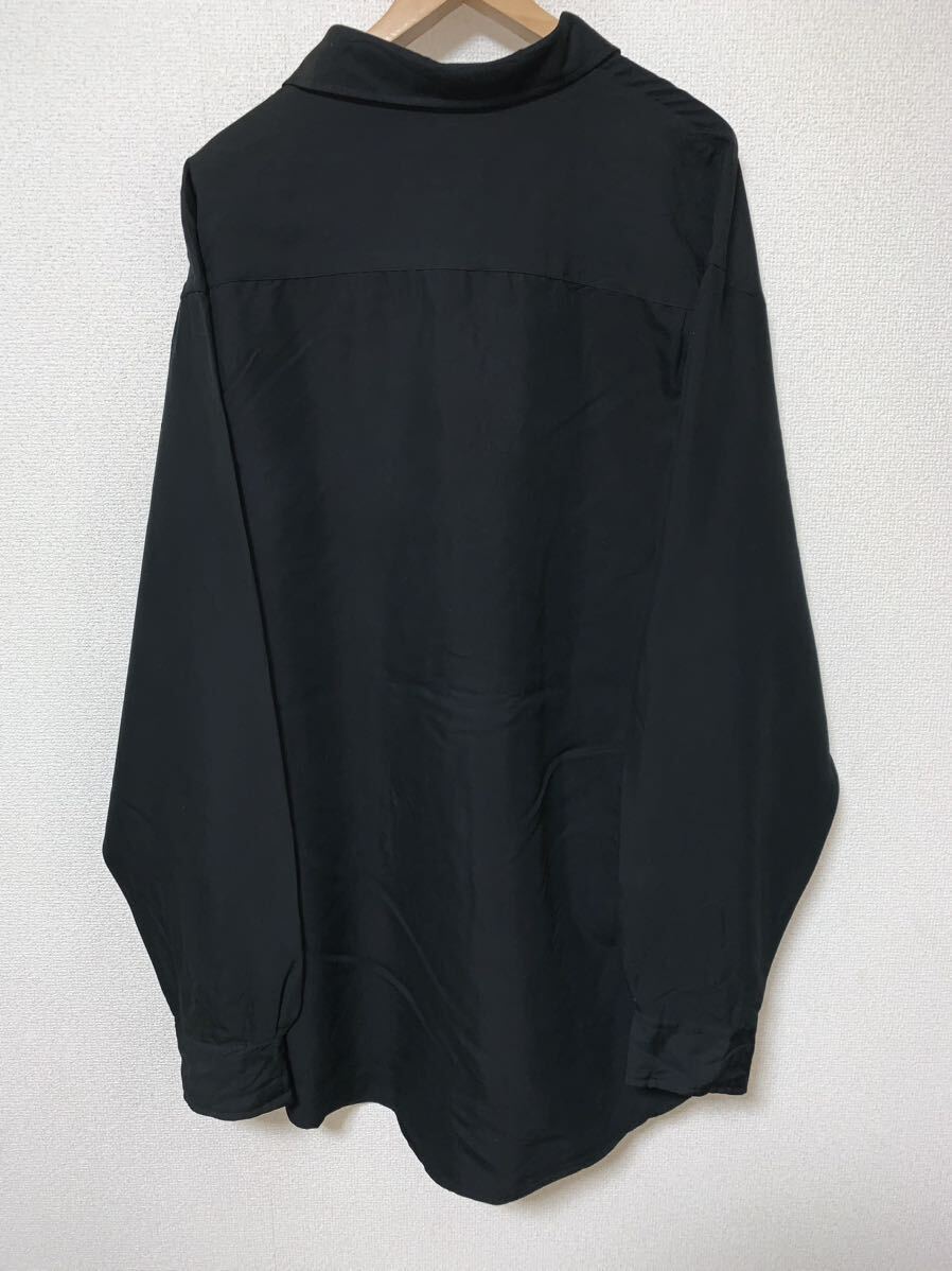 スペシャル 黒レーヨン 極美品 80'sビンテージARROW ブラック 長袖シャツ ビッグサイズ 90's 70's 60's 50's 40's オンブレ ロカビリーの画像3