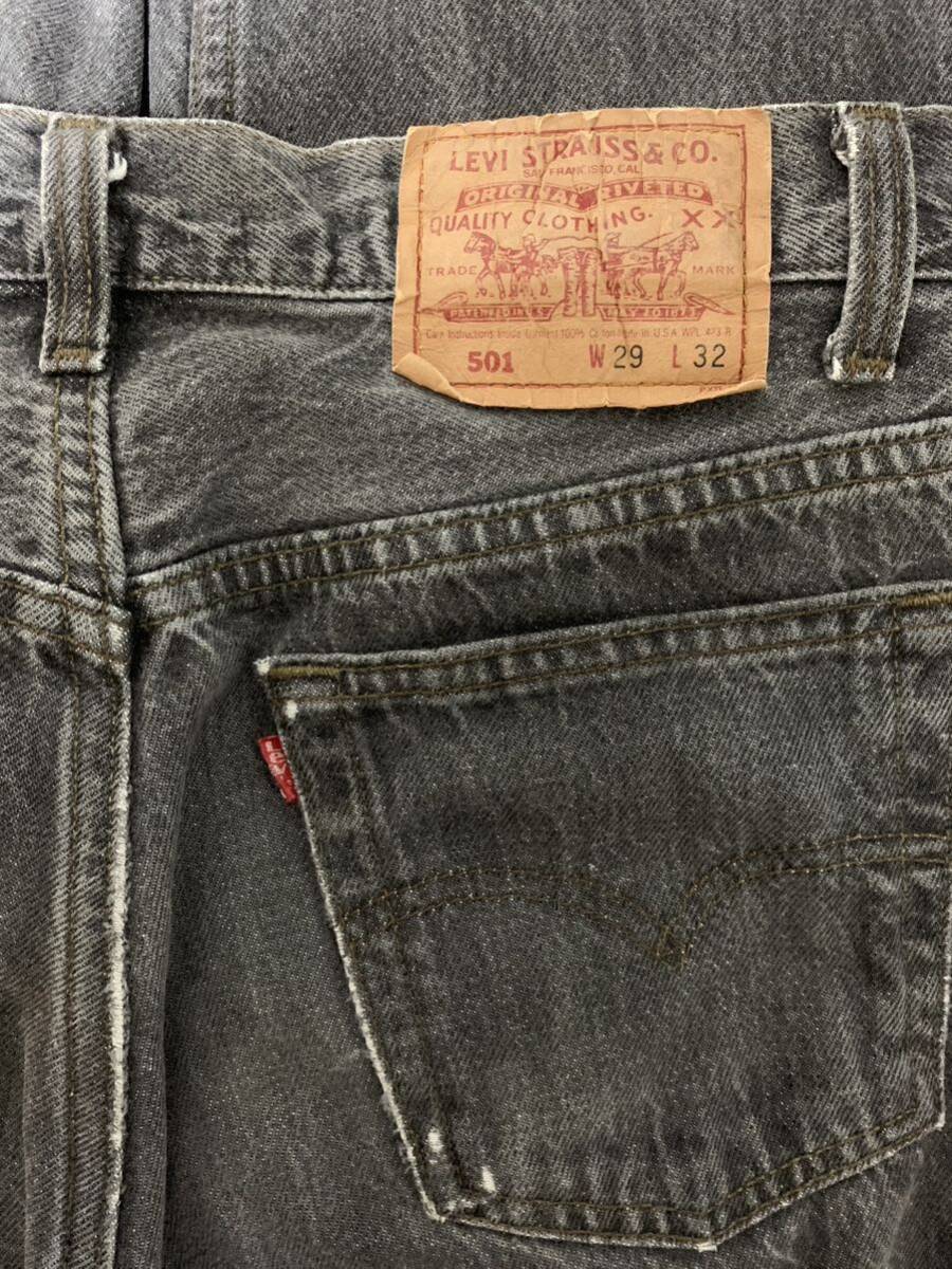 超希少 先染め 黒 90's Levi's 501 ブラック USA製 W29 L32 リーバイス ビンテージ 80's 70's 60's 50's 501 XX BIGE 66前期 506 507 505_画像1