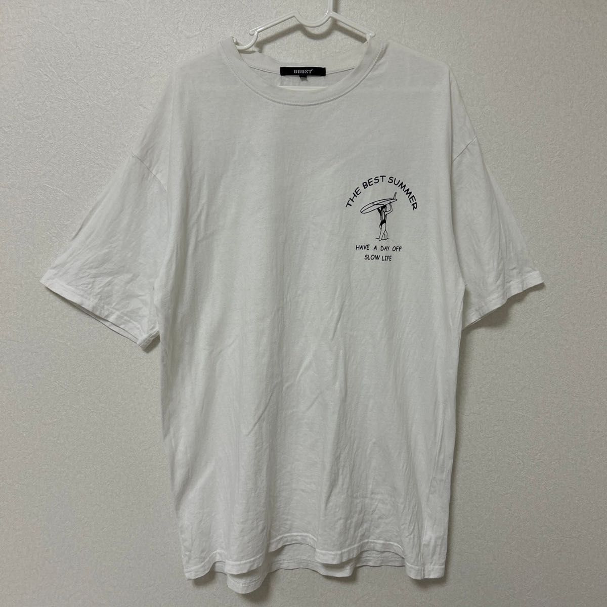 Tシャツ ホワイト 半袖Tシャツ 白 半袖 WHITE BOOST 白Tシャツ　ロゴプリント