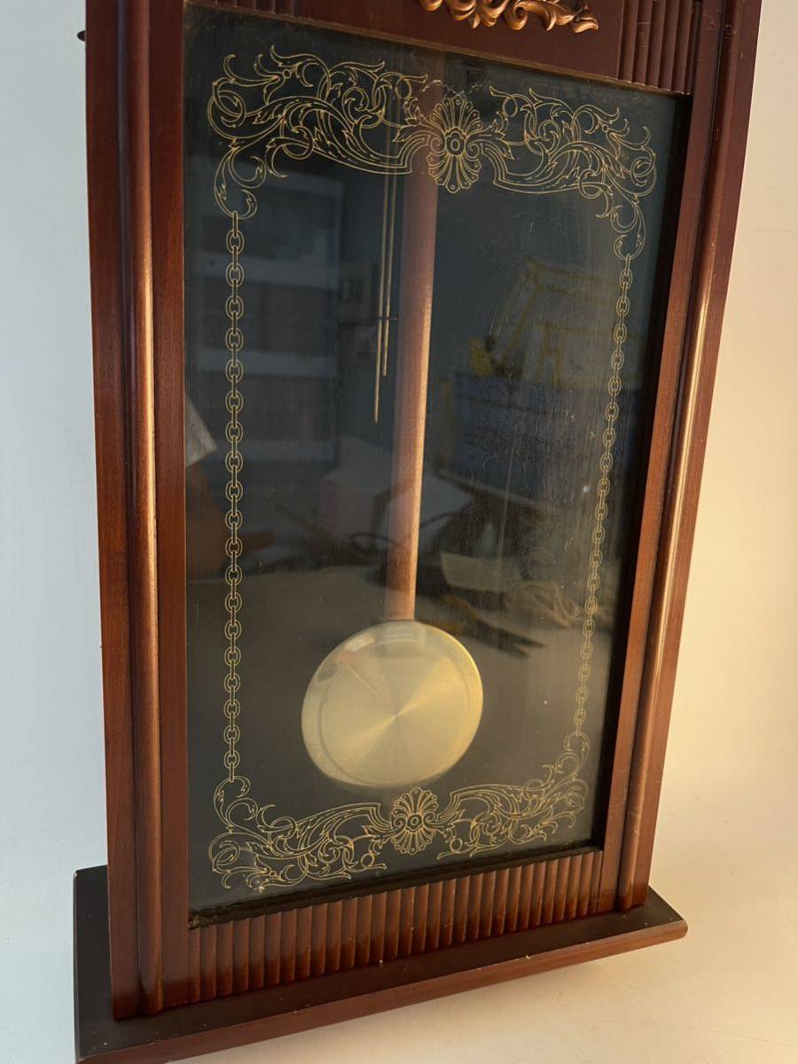 動作確認済 SEIKO 柱時計 PA 606 振り子時計 昭和レトロ アンティーク 古時計 掛け時計 掛時計 ボンボン時計 AICHI セイコー ビンテージの画像3