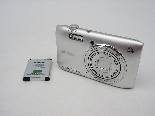 ★sz1620 Nikon コンパクトデジタルカメラ COOLPIX S3600 シルバー ニコン クールピクス デジカメ 動作確認済 送料無料★