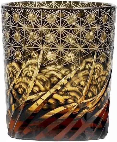 切子 波が星に注ぐ 高級グラス 冷酒杯 手作りワインセット ロックグラス ビールウイスキーグラス 250ml (黒)_画像1