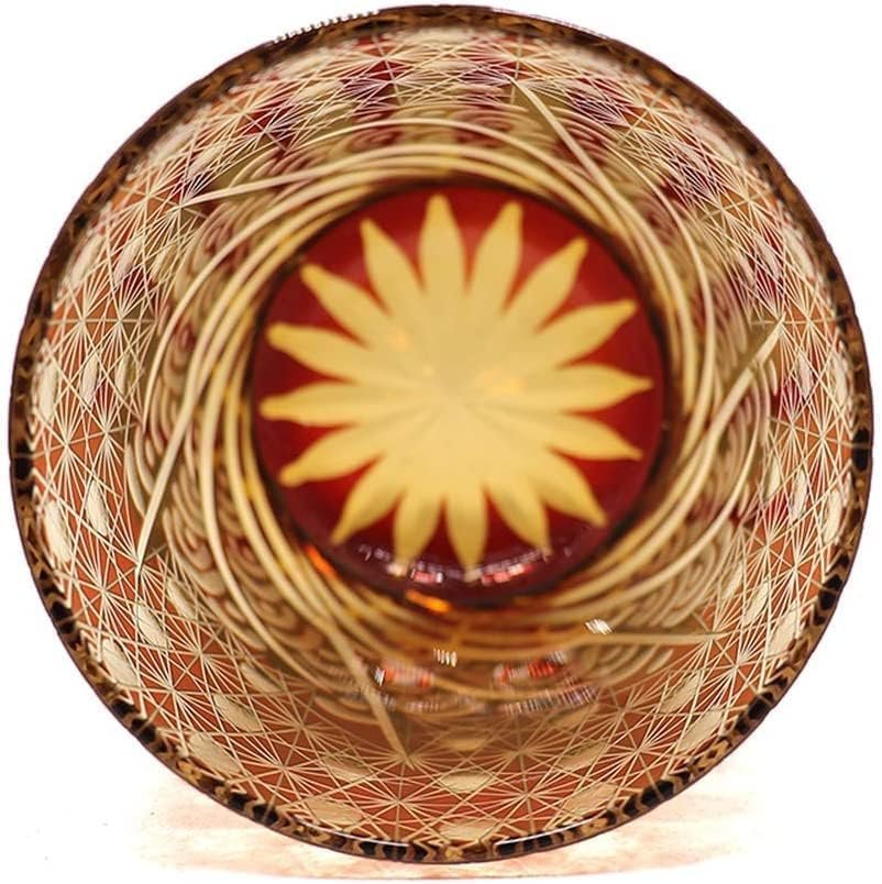 切子 波が星に注ぐ 高級グラス 冷酒杯 手作りワインセット ロックグラス ビールウイスキーグラス 250ml (赤)の画像2