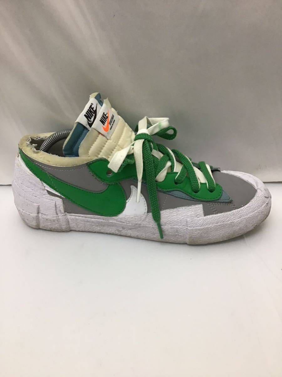 20240305【NIKE×sacai】ナイキ サカイ BLAZER LOW ローカットスニーカー グリーン 27.5 DD1877-001_画像3