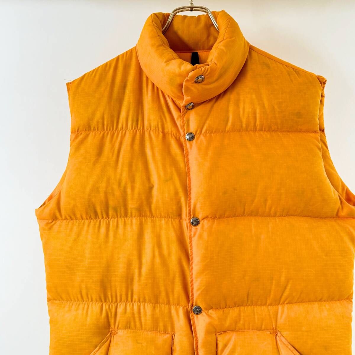 全日本送料無料 Condition Good 希少《 / 】 ビンテージ L ダウンベスト リップストップ 黄色 イエロー FACE NORTH THE 美品【 80s 》70s Large ベスト